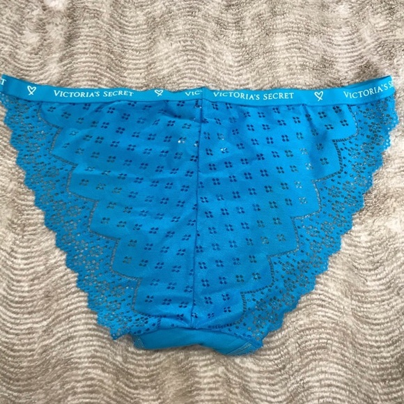 3 for $20 NWT VS Lace String Bikini Blue L & XL - Picture 3 of 5